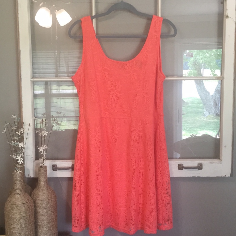 Coral Lace Dress